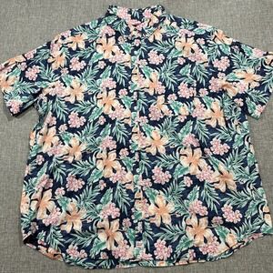 Vineyard Vines Murray Shirt Mens 2XL Pink Floral Button Up AOP XXL Short Sleeve